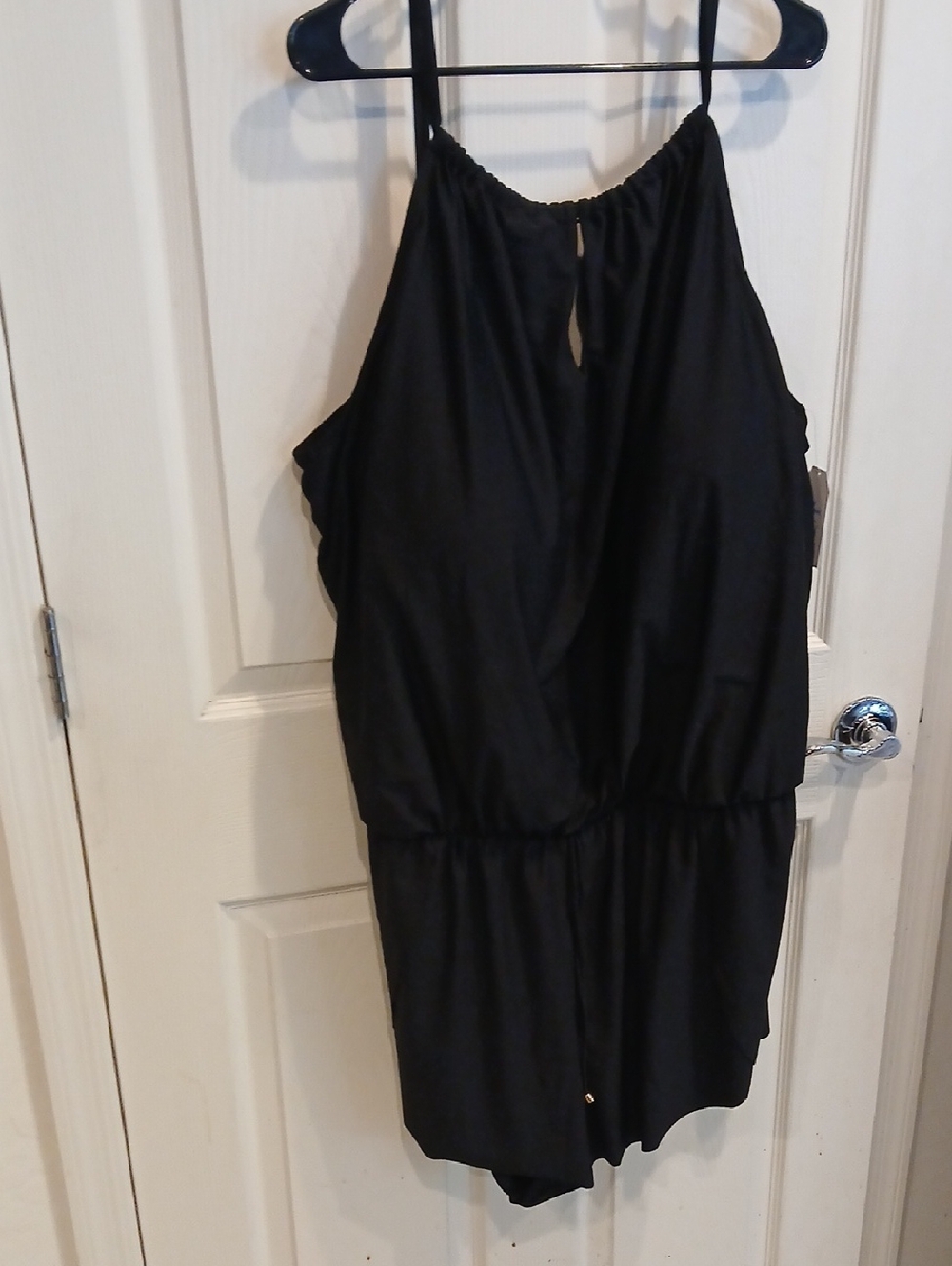 Time and Tru Black Sleeveless Halter Swimsuit